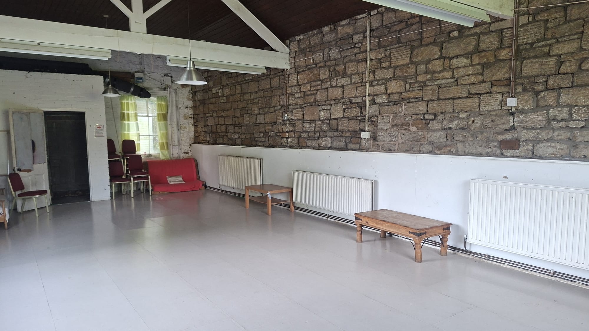 The Barn hall with exposed timber beams