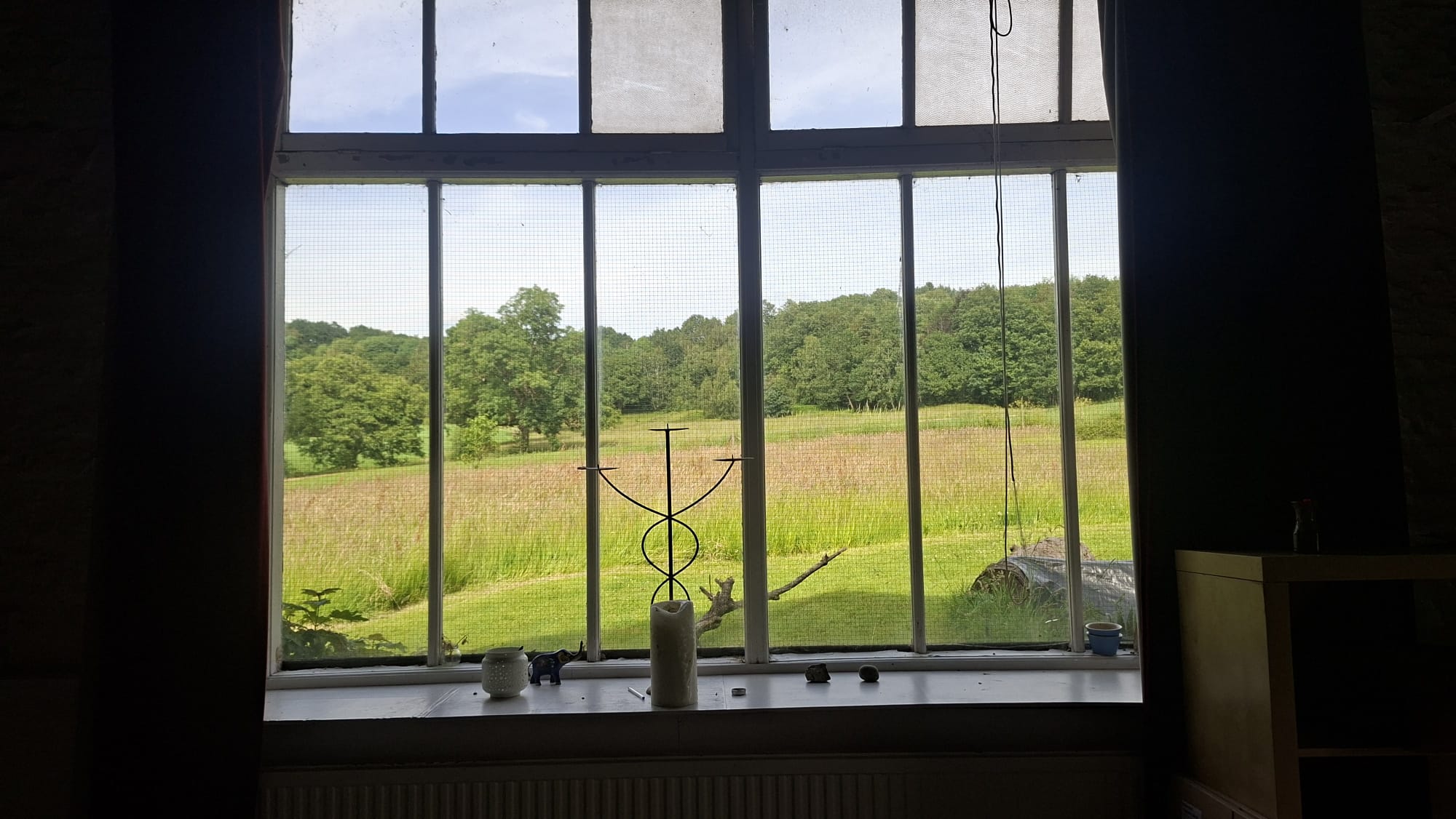 View from the Barn window across the meadow